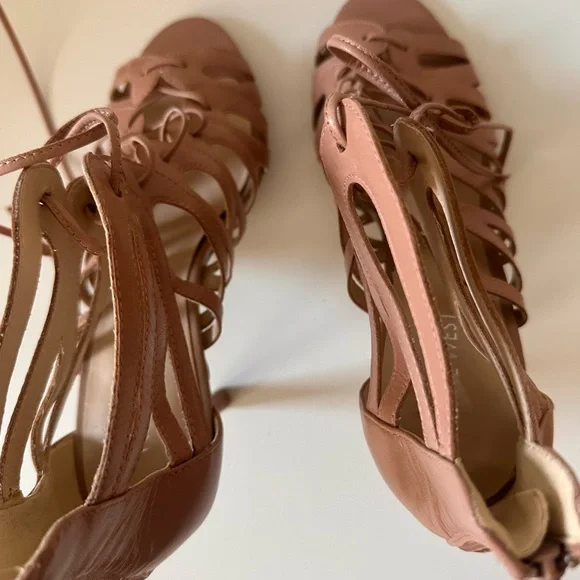 Nine West Elegant Tan Strappy Heels - Picture 7 of 12
